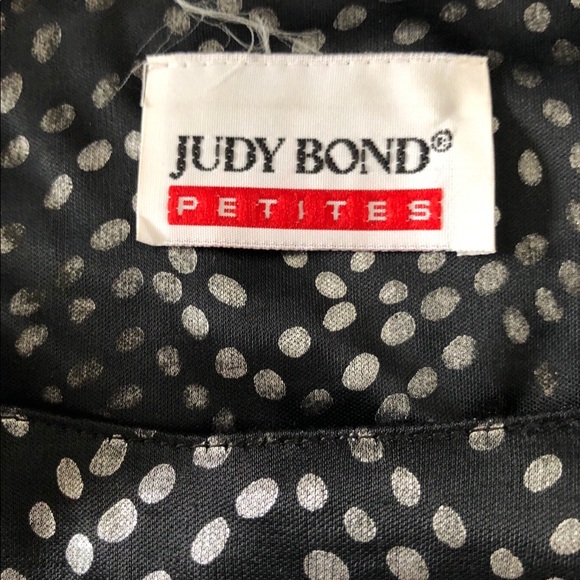 Vintage Judy Bond Black and Silver Top with jersey Cuffs and Puff Sleeves - Picture 5 of 9